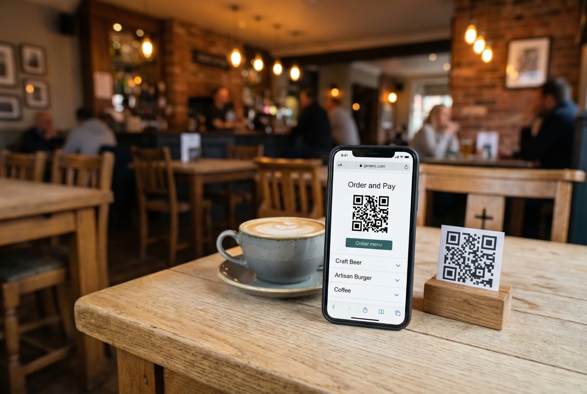 Integrated digital ordering interface in a UK gastro pub