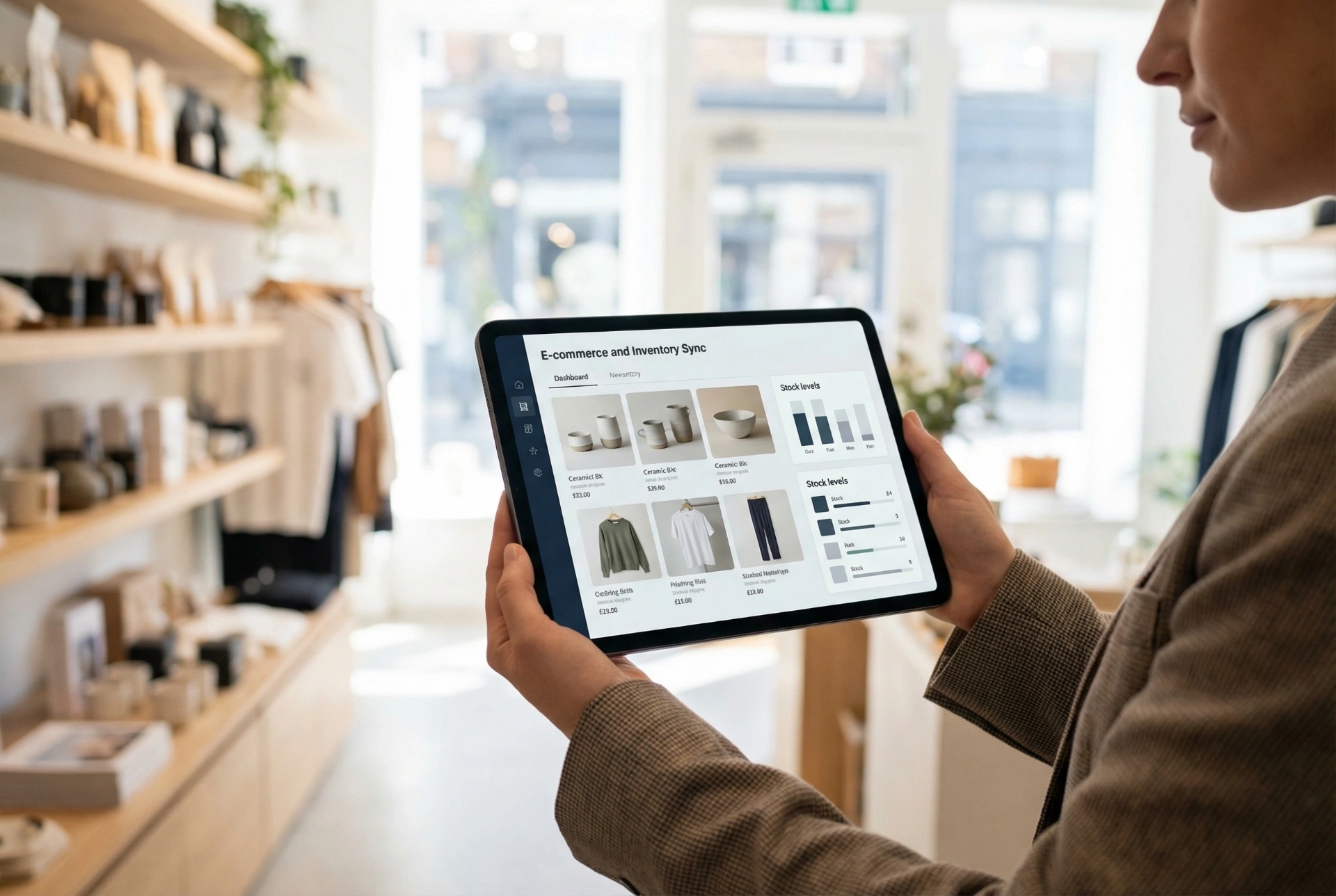 Integrated digital inventory management on a tablet in a modern retail setting