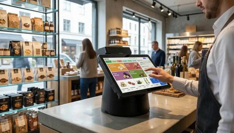 EPOS system in use at a specialist food retailer