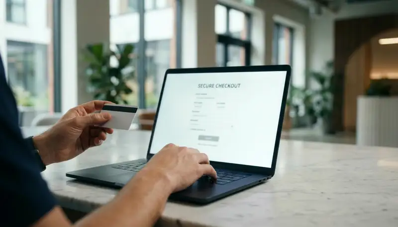 Secure online checkout with card payment